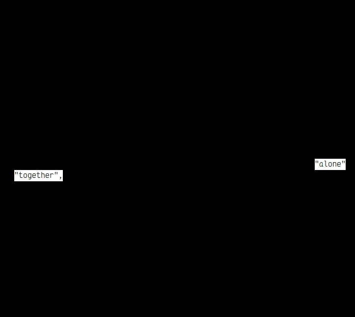 Diff poem from If We Go, We Go On Fire: "together", / "alone"